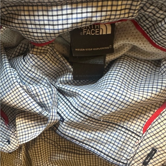 The North Face Shirt Mens Large Blue Checker Pocket Tee Button Down Short Sleeve - Picture 6 of 6